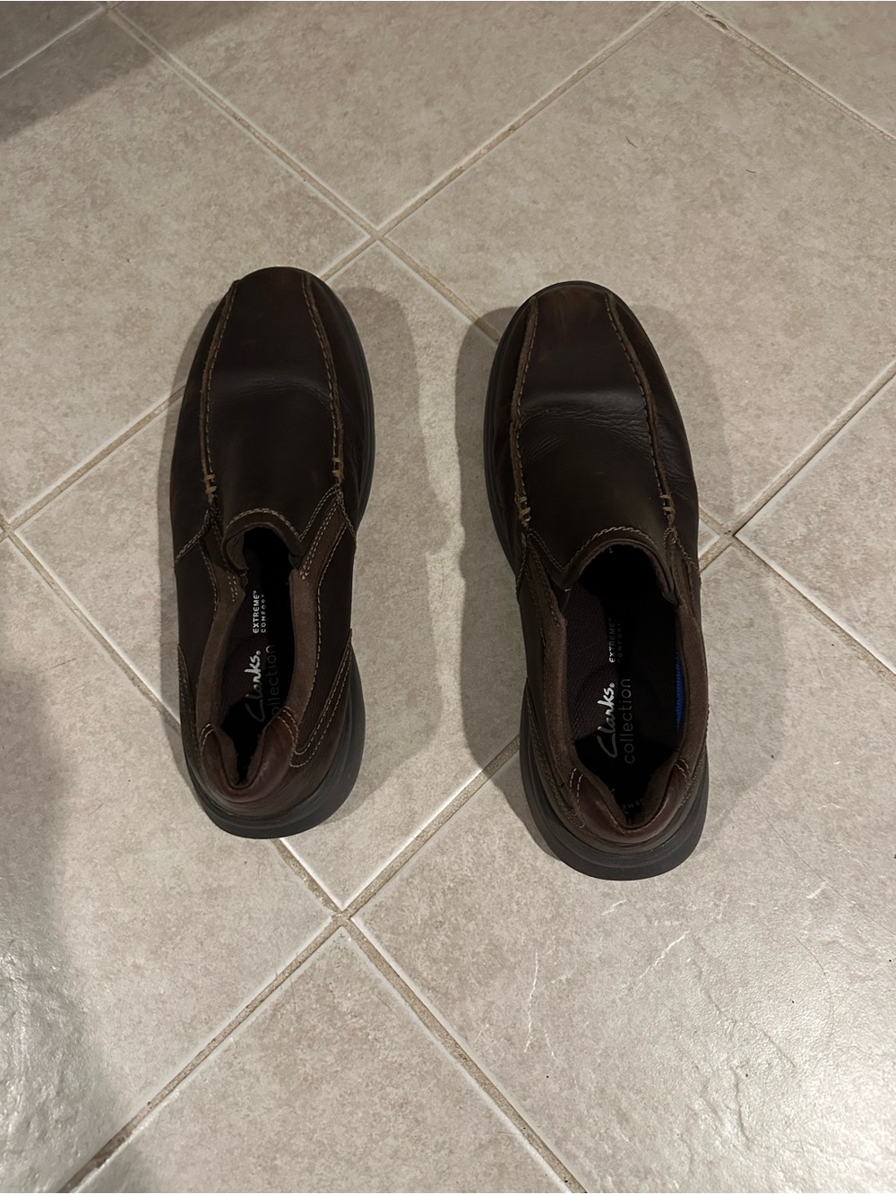 Clarks Men's Dark Brown Leather Slip-On Loafers